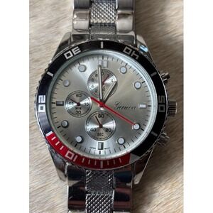 Geneva Men’s 2704 Silver Stainless Steel Watch Needs Battery Quartz Classic